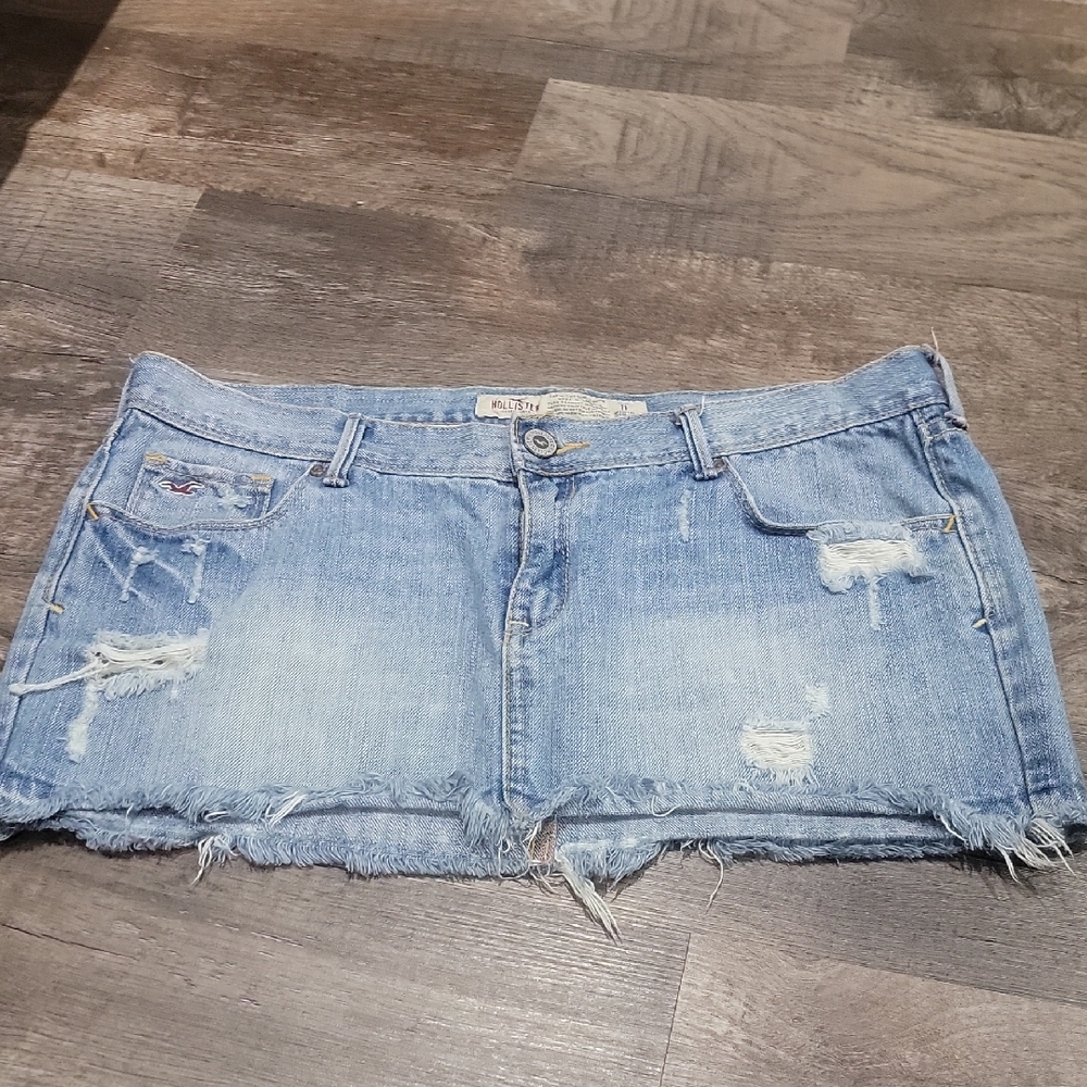 Hollister Blue Distressed Jean Shorts